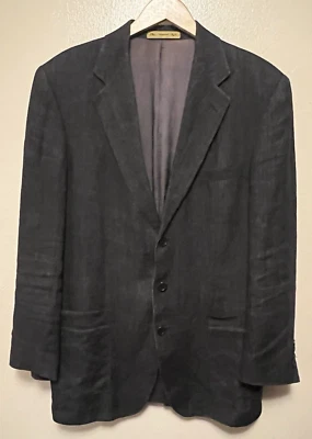 Nordstrom Natural Style Dark Gray Sport Coat Linen Jacket Blazer Mens Sz 39L/40L - Image 1 of 4