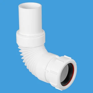 SHORT Flexible Waste Pipe Hose Adjustable for 40mm 42mm 43mm Sink Waste Pipe - Picture 1 of 3