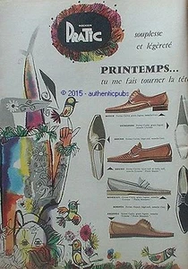 PUBLICITE PRATIC MOCASSIN PRINTEMPS SIGNE REYNOIRD DE 1960 FRENCH AD PUB VINTAGE - Picture 1 of 1
