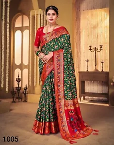 New Indian Pakistani Patola Sarees Bridal Wedding Sari Designer Heavy Saree - Picture 1 of 2