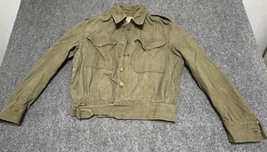 OVERALLS DENIM BLOUSES Jacket Green BRITISH ARMY GREEN DENIM SIZE 5 COTTON - Picture 1 of 17