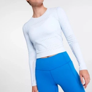 Calia by Carrie Underwood hellblau Pointelle nahtloses Langarmshirt Gr. L/XL - Bild 1 von 8