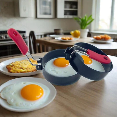 2PCS Fried Egg Mold Ring Kitchen Cooking Tool Hamburger Patty Mold - Image 1 of 4