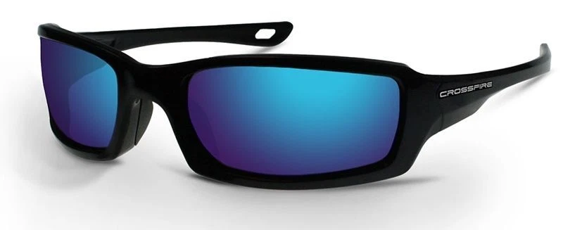 Crossfire M6A Safety Glasses Metallic Blue Frame Blue Mirror Lens Z87+ - Image 1 of 1