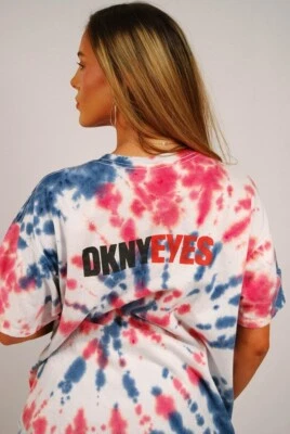 90s DKNY T-Shirt (XL) vintage tie dye men women rainbow streetwear skate surf - Image 1 of 4