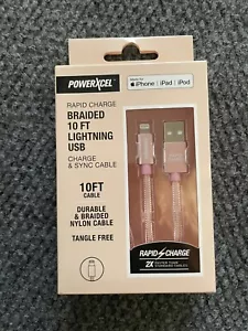PowerXcel Rapid Charge Braided 10 Ft. Micro USB Charge & Sync Cable Tangle Free - Picture 1 of 2