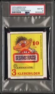 *Ultra Rare* Original 1978 Sesamstraße Sticker Card Pack 1st Print PSA 8 Nm - Bild 1 von 3