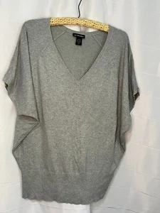 Suéter para mujer Lane Bryant plateado brillante ala de murciélago elegante oficina gris 18/20 - Imagen 1 de 4