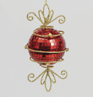 Mirrored Sweets Red/Gold Christmas Tree Ornaments 16cm Pack x2 Assorted