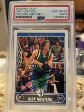 Dirk Nowitski PSA DNA Authentic Auto Mavericks On Card