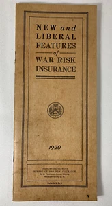 Original Treasury Department - NEW & Liberal Features of War Risk Insurance 1920 - Picture 1 of 11