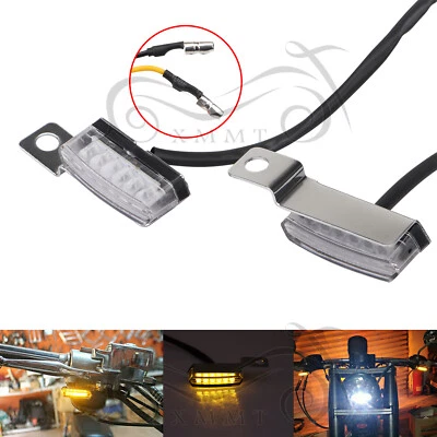 Pair Mini LED Turn Signal Indicator Light For Harley Street Glide Special FLHXS Foto 1 de 4