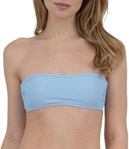 Cyn & Luca Juniors Women Solid Bandeau Swim Top Soft Blue Size L - Picture 1 of 7