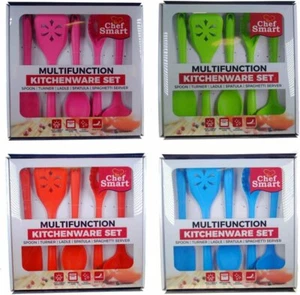 Juego de utensilios de cocina de silicona Chef Smart 5 piezas espátula cuchara giratoria espada espaguetis - Imagen 1 de 9