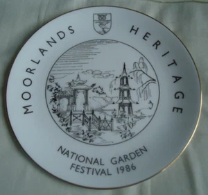 Moorlands Heritage National Garden Festival 1986 Commemorative Bone China Plate - Picture 1 of 5