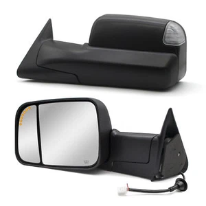 Pair Tow Mirrors Power Signal Fits 1998-01 Dodge Ram 1500 3500 Driver+Passenger - Foto 1 di 12