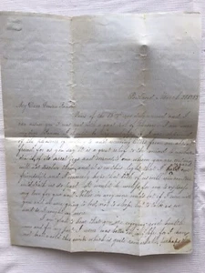 1855 Letter Written By Adolescent Young Woman To Her Cousin - Picture 1 of 5