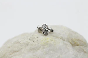 1 Paar Damen Solitär Ohrringe 14k Weißgold 2 Brillanten ca. 0,30ct. ca. 1,8g - Bild 1 von 7