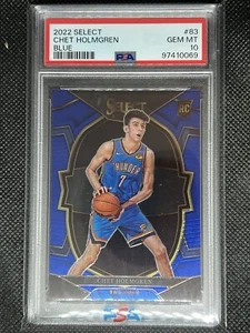 Panini Select Chet Holmgren RC #83 2022 azul PSA 10 GEMA MT coincidencia de color novato - Imagen 1 de 2
