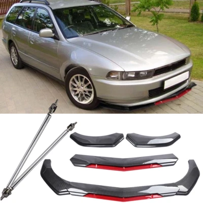 Front Bumper /Lip Spoiler+Splitter+Strut Rod Carbon Fiber For Mitsubishi Galant - Изображение 1 из 4