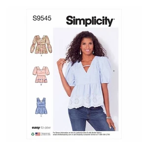 SIMPLICITY 9545 LOSE OBERTEILE fehlen Schnittmuster GRÖSSEN 10 - 22 Fähigkeit: EINFACH - Bild 1 von 7