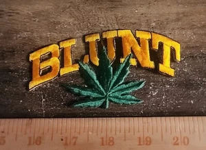 Blunt Yellow With Leaf Patch Weed Embroidered Iron On 5" × 2.5" FREE SHIPPING - Picture 1 of 2