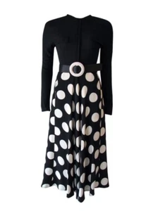 Vintage 1970s Geoffrey Beene Saks Fifth Ave Polka Dot Dress Read Desc No Belt - Picture 1 of 14