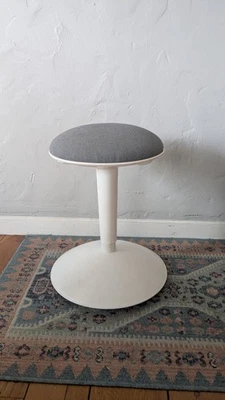 IKEA NILSERIK  Adjustable Height Standing Support Stool Or Sit White And Gray - Image 1 of 3