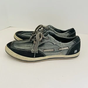 Skechers Relaxed Fit Boat Loafer Shoes Size 11 Navy Denim Suede - Picture 1 of 6