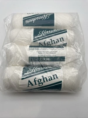 NOS Lot Of 4 NEW Herrschners 2-Ply Afghan Yarn Skeins Color 001 White - Image 1 of 4