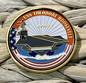 US NAVY Challenge Coin-USS THEODORE ROOSEVELT CVN-71 New - Picture 1 of 4
