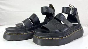 Sandalias cuádruples Dr. Marten Clarissa II para mujer 7 plataforma de cuero negro - ligeramente usadas - Imagen 1 de 10