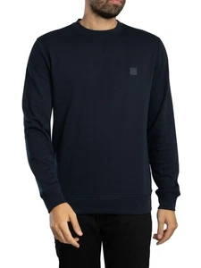 BOSS Men's Westart Logo Sweatshirt, Blue - Picture 1 of 5
