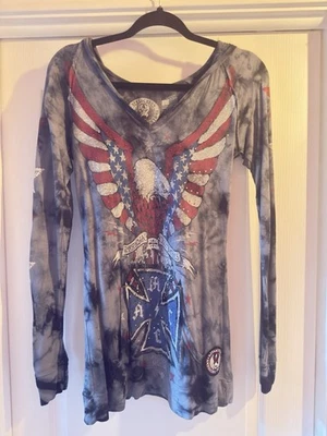 Affliction Women’s Rhinestone Hoodie Large - Image 1 of 4