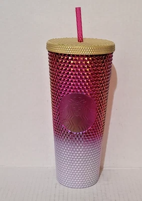 Vaso Starbucks Ombre Tachonado Perla Rubí Oro Blanco 24oz Venti Cup 2024 Foto 1 de 4