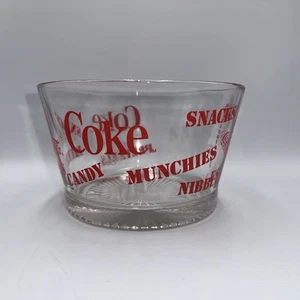 Vintage 1980er Coca-Cola Coke schweres Glas Snack Brezel Süßigkeiten Schüssel Popcorn Eimer - Bild 1 von 8