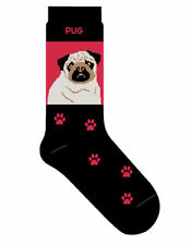 Pug Crew Socks Unisex Red