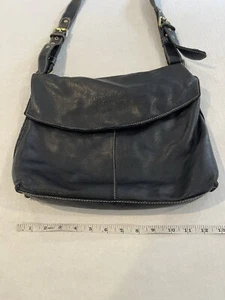 AVORIO ITALIAN LEATHER BAG BLK - Picture 1 of 5