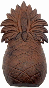 VTG 1991 Cast Iron Numbered Heavy Pineapple Brown Painted 10" x 5" Wall Decor - Picture 1 of 4