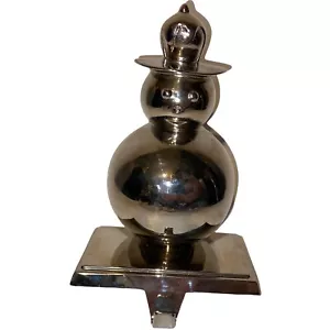 Silber Metall Schneemann Weihnachten Strumpf Halter Aufhänger 7" - Bild 1 von 8