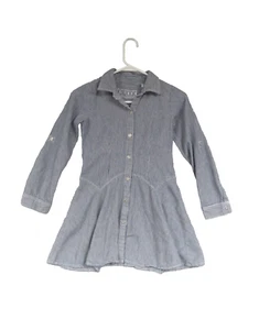 Guess Girls M (10-12) Dress Fit and Flare Pinstripe Blue & White - Picture 1 of 8