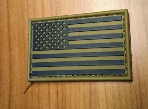 U.S. Flag Patch pvc morale patch hook-and-loop TAN - Picture 1 of 1