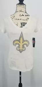 New Orleans Saints 47 Brand Women's Short Sleeve V-Neck Scrum T-Shirt  - Picture 1 of 9