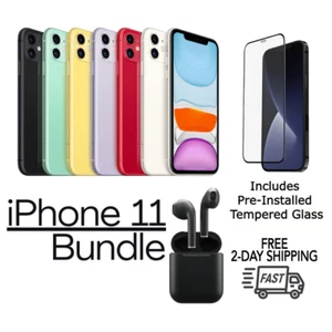 Apple iPhone 11 Fully Unlocked 256GB Red Tempered, Earbuds Bundle (Very Good) - Picture 1 of 5
