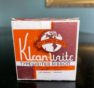 Vintage Klean-write Typewriter Ribbon Frankel Carbon & Ribbon Co Detroit Denver - Picture 1 of 9