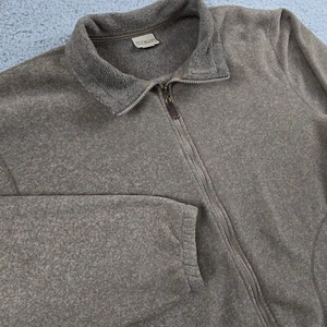 LL Bean Sweater Fleece Full Zip Mens Large Brown Heavy Weight - Picture 1 of 13