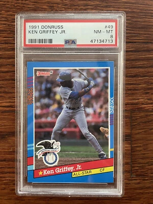 1991 Donruss George Ken Griffey Jr. ROOKIE All-Star PSA 8 NM-MT - Image 1 of 2