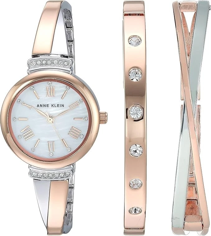 Anne Klein Women's 2245rtst Swarovski Crystal Accented Rose Gold-tone and SI