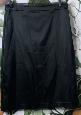 Tadashi Collection Womens Size 12 Satin Unlined Knee Length Pencil Skirt Black - Image 1 of 4