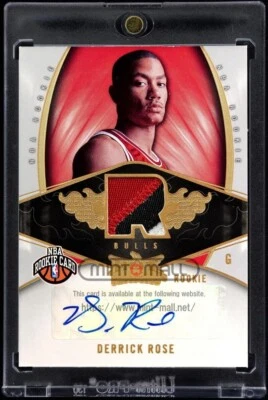 2008-09 Fleer Hot Prospects Derrick Rose RC /199 Auto 3-color Patch - Image 1 of 2